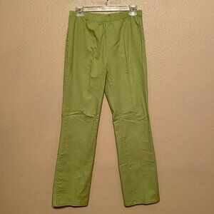 METROSTYLE STRETCH Lime Green Denim Pull-on Jeans Elastic Waist Straight leg (M)